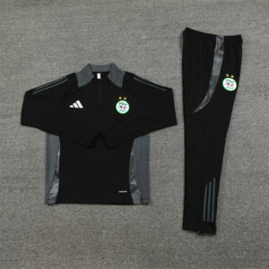 24-25 Algeria black with gray half zipper training tracksuit - Image 2