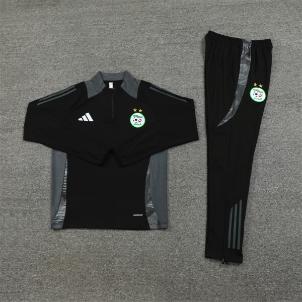 24-25 Algeria black with gray half zipper training tracksuit - Image 2