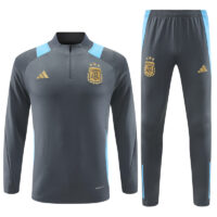 002-136 24-25 Argentina dark gray half zipper training tracksuit