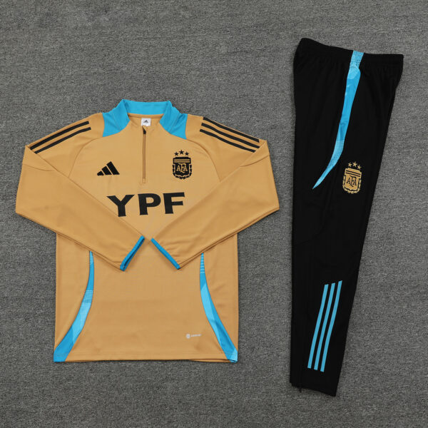24-25 Argentina gold with blue half zipper training tracksuit - Image 2