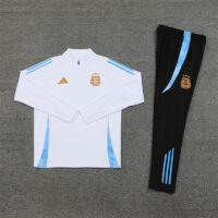 24-25 Argentina white with blue stripe half zipper training tracksuit