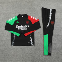 24-25 Arsenal black with red and green arm half zipper training tracksuit