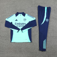 24-25 Arsenal lake blue with navy blue half zipper training tracksuit