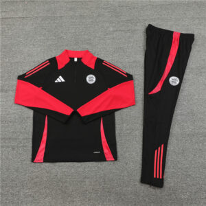 24-25 Bayern black with red half zipper training tracksuit - Image 2