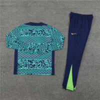 002-150 24-25 Brazil camouflage lake blue half zipper training tracksuit