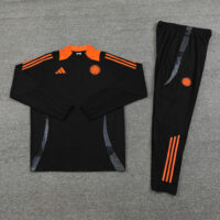 24-25 Colombia black with orange half zipper training tracksuit