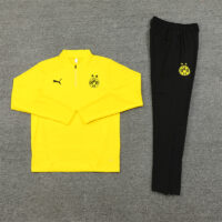 002-159 24-25 Dortmund yellow with black pants half zipper training tracksuit