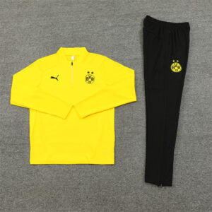 24-25 Dortmund yellow with black pants half zipper training tracksuit - Image 2