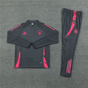 24-25 Germany dark gray with pink half zipper training tracksuit - Image 2