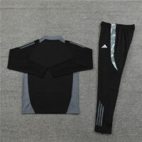 002-166 24-25 Italy black with gray half zipper training tracksuit