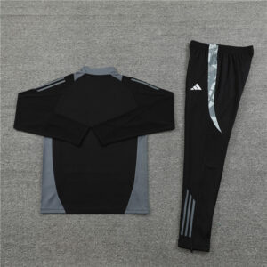 24-25 Italy black with gray half zipper training tracksuit - Image 2