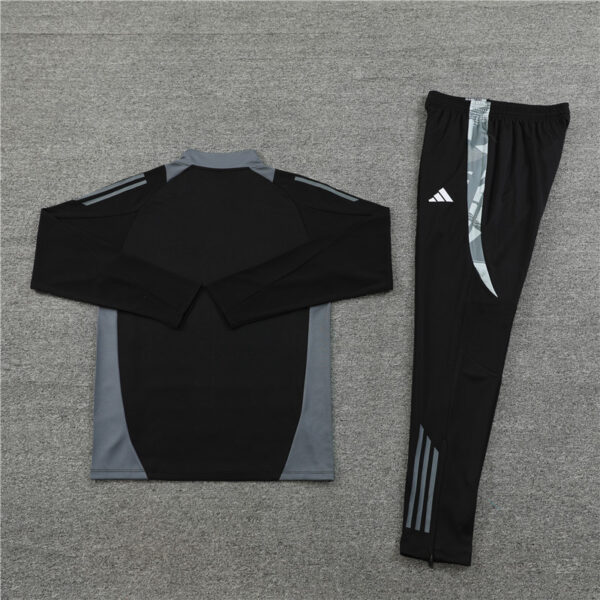 24-25 Italy black with gray half zipper training tracksuit - Image 2