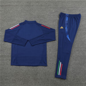 24-25 Italy color blue half zipper training tracksuit - Image 2