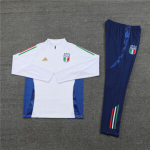 24-25 Italy white with blue half zipper training tracksuit - Image 2