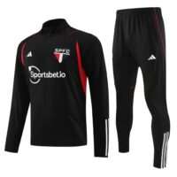 002-17 23-24 Sao Paulo black half zipper sweater tracksuit