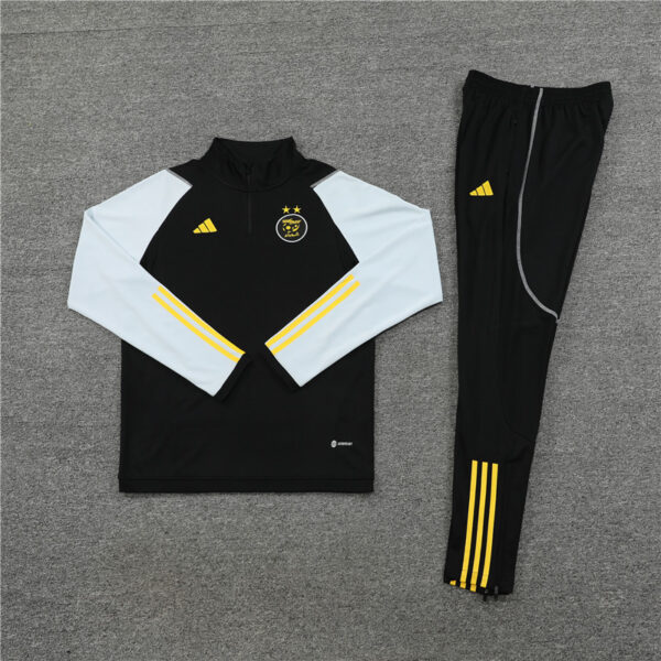 23-24 Algeria black with white half zipper sweater tracksuit - Image 2