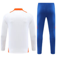 24-25 Japan white with orange and blue half zipper training tracksuit