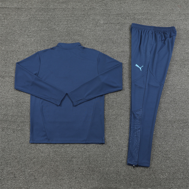 24-25 Man City navy blue with embossing half zipper training tracksuit
