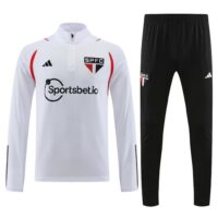 002-18 23-24 Sao Paulo white half zipper sweater tracksuit