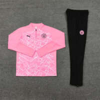 24-25 Man City pink half zipper training tracksuit