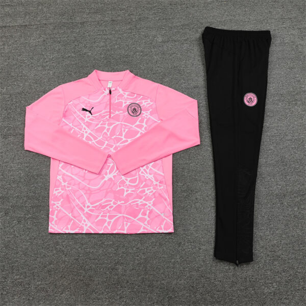 24-25 Man City pink half zipper training tracksuit - Image 2