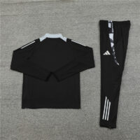 24-25 Manud black with gray half zipper training tracksuit