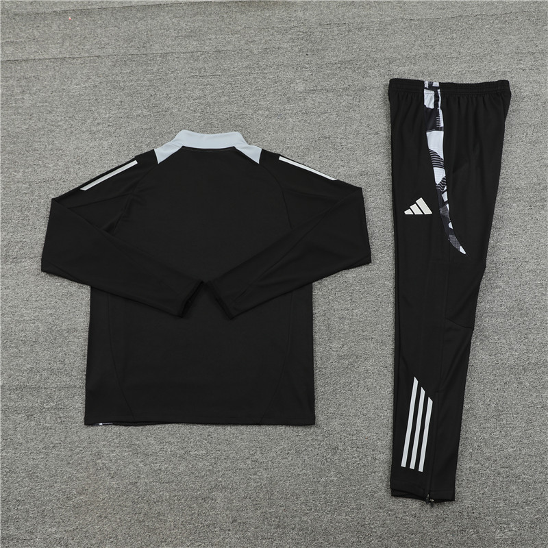 24-25 Manud black with gray half zipper training tracksuit