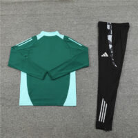 002-186 24-25 Manud green with black half zipper training tracksuit