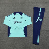 24-25 Manud light blue with navy blue half zipper training tracksuit