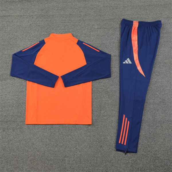 24-25 Manud orange with navy blue half zipper training tracksuit - Image 2