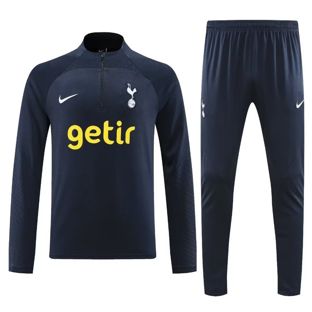 002-19 23-24 Tottenham navy blue half zipper sweater tracksuit