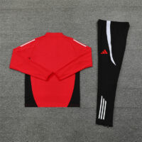 002-191 24-25 Manud red with black half zipper training tracksuit