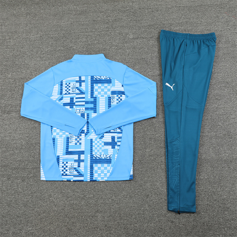 24-25 Marseille camo light blue half zipper training tracksuit