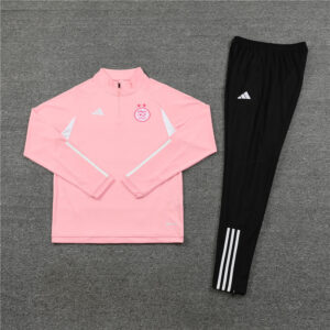 23-24 Algeria pink with white half zipper sweater tracksuit - Image 2