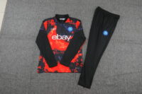 002-200 24-25 Napoli black with orange half zipper training tracksuit