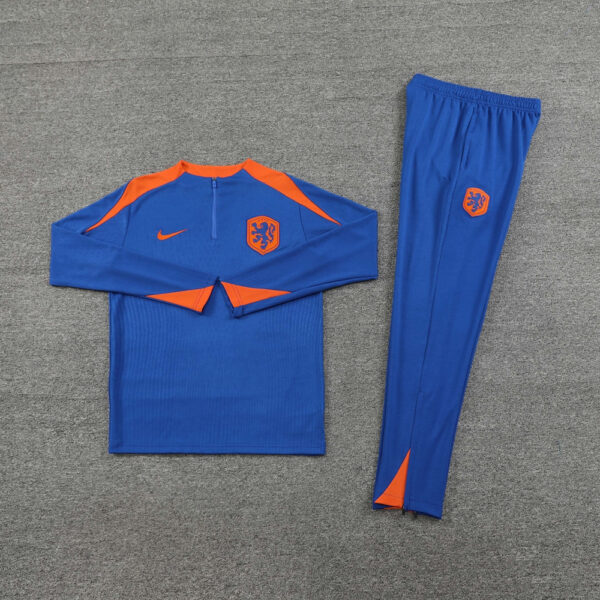 24-25 Netherlands color blue with orange half zipper training tracksuit - Image 2