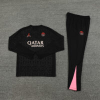 002-203 24-25 PS G Jrdan black with embossing half zipper training tracksuit
