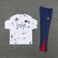 002-208 24-25 PS G white with red and blue stripe half zipper training tracksuit