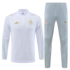 23-24 Algeria white with gray half zipper sweater tracksuit - Image 2