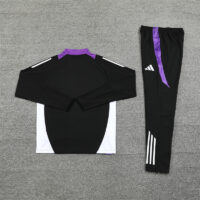 24-25 Real Madrid black with purple half zipper training tracksuit