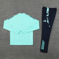 24-25 Real Madrid lake blue with navy blue half zipper training tracksuit