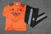 24-25 Real Madrid orange with dragon half zipper training tracksuit