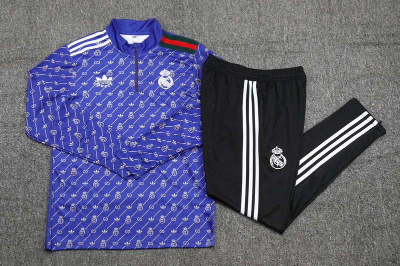 24-25 Real Madrid purple half zipper training tracksuit