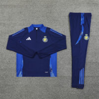 24-25 Riyadh navy blue stripe half zipper sweater tracksuit