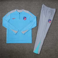 player version 24-25 ATM light blue with gray half zipper training tracksuit