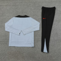 24-25 South Korea light gray with black half zipper training tracksuit