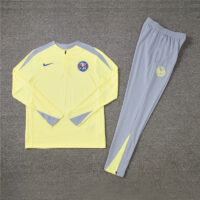 player version 24-25 CA light yellow with gray half zipper training tracksuit