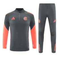 25-26 Bayern dark gray with orange stripe half zipper sweater tracksuit