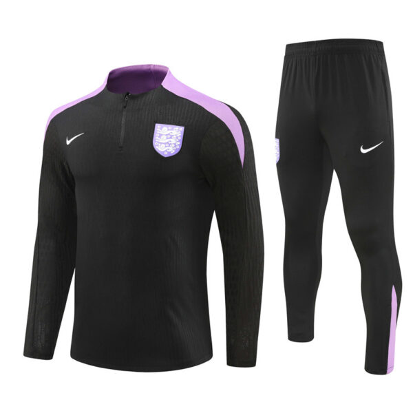 player version 24-25 England black with purple half zipper training tracksuit - Image 2