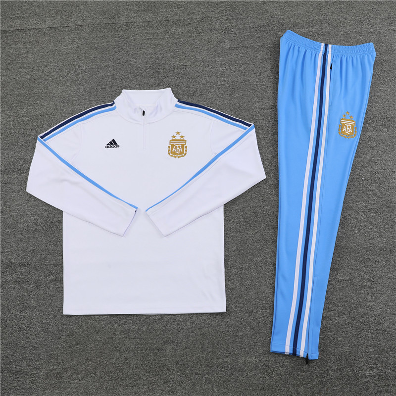 002-25 23-24 Argentina white half zipper training tracksuit